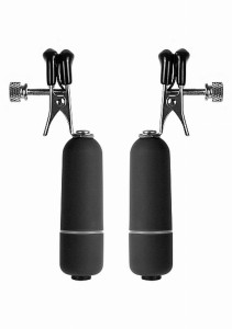 Vibrating Nipple Clamps - Black