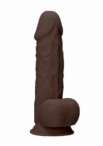 Silicone Dildo With Balls - 21,6 cm - Brown