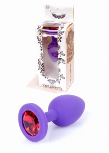 Plug-Jewellery Purple Silicon PLUG Small- Red Diamond