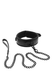 BLAZE COLLAR AND LEASH CROCO BLACK
