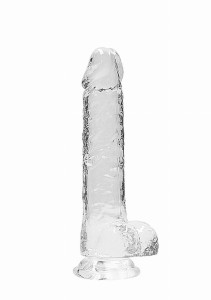 8" / 20 cm Realistic Dildo With Balls - Transparent