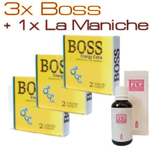 Super zestaw na erekcję i pobudzenie kobiety 2w1. Boss x6 tab, La Maniche  30 ml