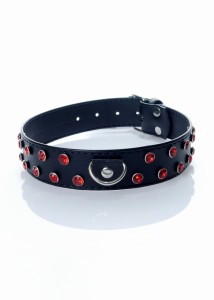 Fetish Boss Series - Collar 3 cm. red crystal