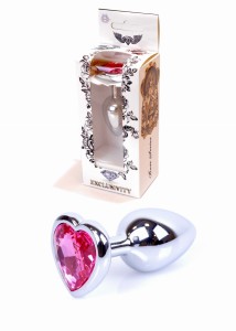 Plug-Jewellery Silver Heart PLUG- Pink