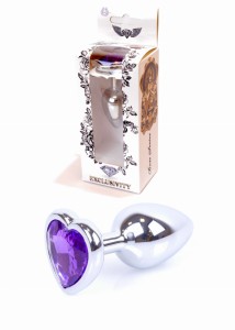 Plug-Jewellery Silver Heart PLUG- Purple