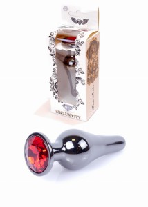 Plug-Jewellery Dark Silver BUTT PLUG- Red