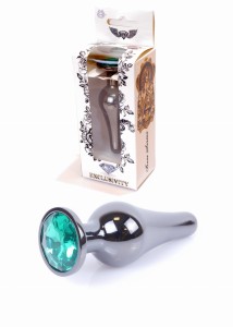 Plug-Jewellery Dark Silver BUTT PLUG- Green