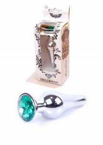 Plug-Jewellery Silver BUTT PLUG- Green