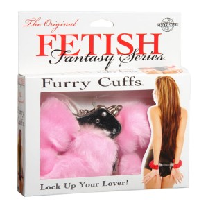 Kajdanki-FF FURRY CUFFS - PINK