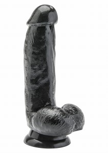 Dildo-COCK 6 INCH W/ BALLS BLACK