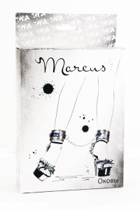 Kajdanki-MARCUS 712001 Ankle cuffs with metal chain tracery syntetic silver bdsm Valentine day